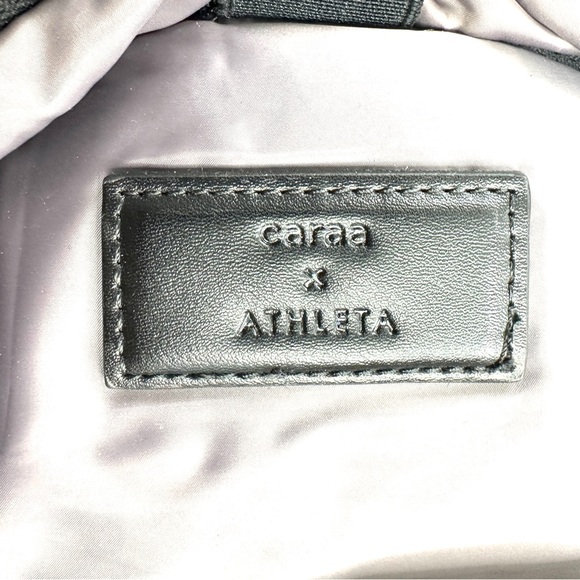 Athleta X Caraa Black Nylon Quilted Puffer Large Backpack School Travel Gym - Picture 10 of 10